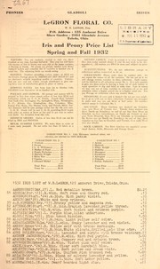 Cover of: Iris and peony price list: spring and fall 1932