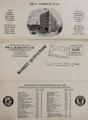 Cover of: Wm. G. Scarlett & Co. seeds, October 7, 1933