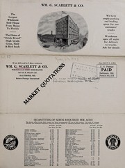 Cover of: Wm. G. Scarlett & Co. seeds, July 29, 1933 by Wm. G. Scarlett & Co, Wm. G. Scarlett & Co