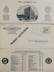 Cover of: Wm. G. Scarlett & Co. seeds, September 30, 1933 by Wm. G. Scarlett & Co, Wm. G. Scarlett & Co