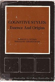 Cover of: Cognitive styles: essence and origins : field dependence and field independence