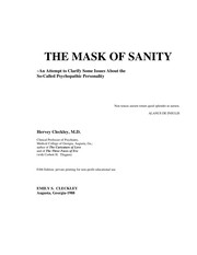 The mask of sanity by Hervey M. Cleckley