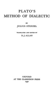 Plato's method of dialectic by Julius Stenzel