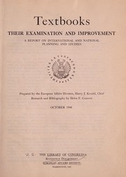 Texbooks, their examination and improvement by Library of Congress. European Affairs Division.