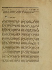 Cover of: Lettre sur Minerve ou sur la lumière première, adressée à MM. les auteurs du Journal des Sçavans