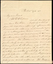 Cover of: [Letter to] My dear Friend, M. W. Chapman