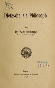 Cover of: Nietzsche als philosoph