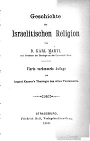 Cover of: Geschichte der israelitischen religion