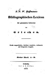 Cover of: Bibliographisches lexikon der gesammten litteratur der Griechen.