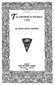 Cover of: The church of to-day: a plea