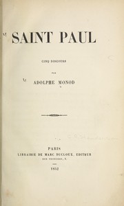 Cover of: Saint Paul: cinq discours