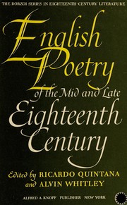 Cover of: English poetry of the mid and late eighteenth century: an historical anthology.