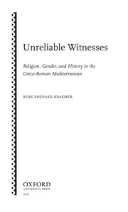 Cover of: Unreliable witnesses: religion, gender, and history in the Greco-Roman Mediterranean