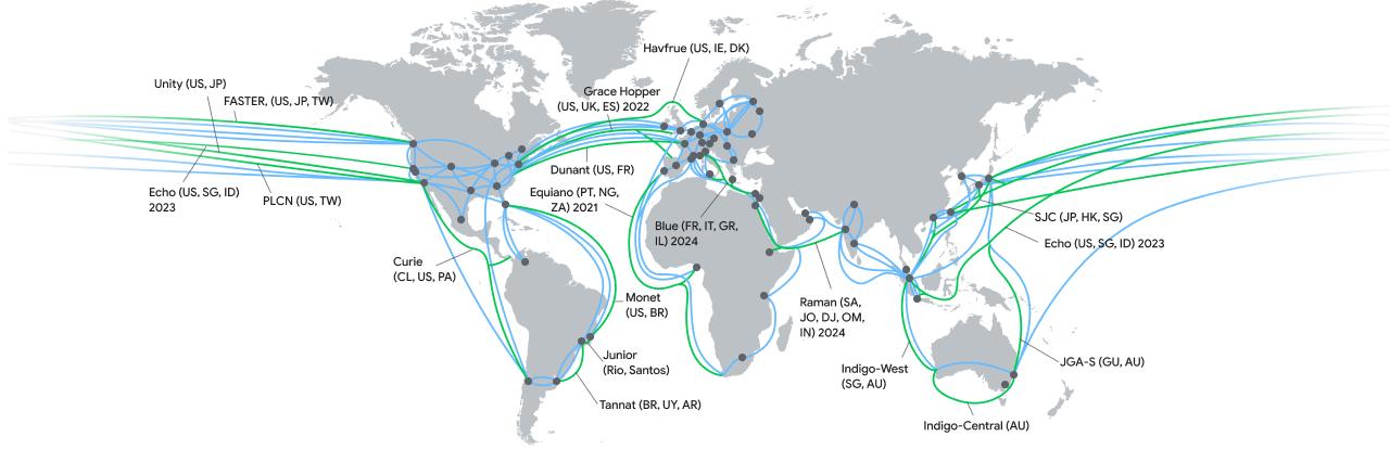 mapa con marcadores que muestra la ubicación de las regiones y zonas