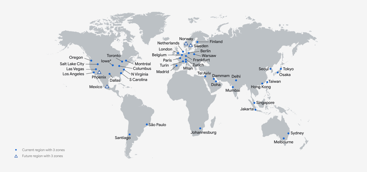 Regions map