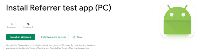 Contoh listingan Play Store untuk game di GPG pada
PC