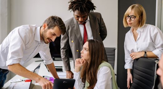 Colleagues working together