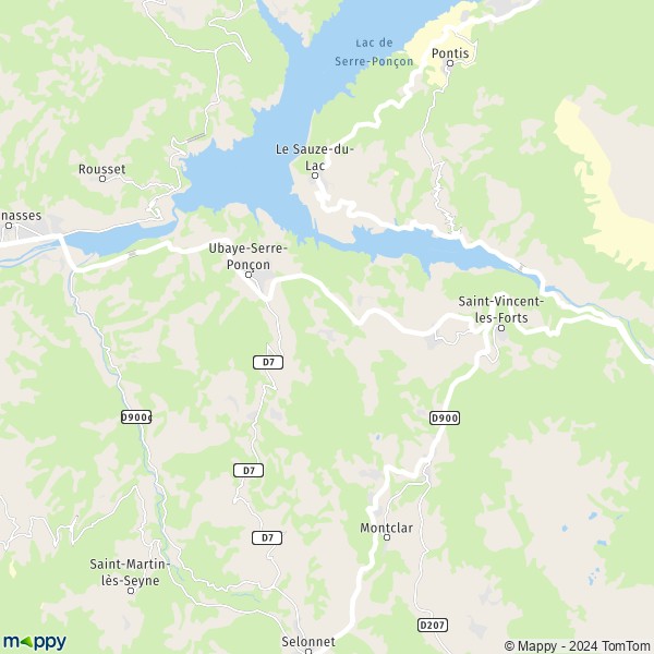 La carte pour la ville de Ubaye-Serre-Ponçon 04340