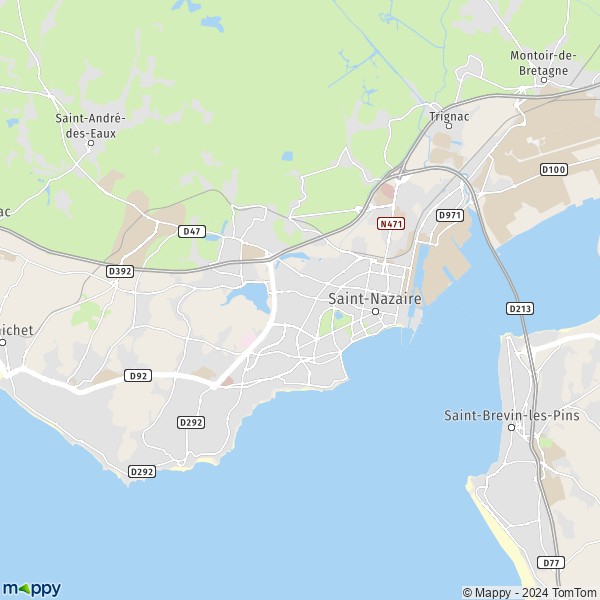 La carte pour la ville de Saint-Nazaire 44600