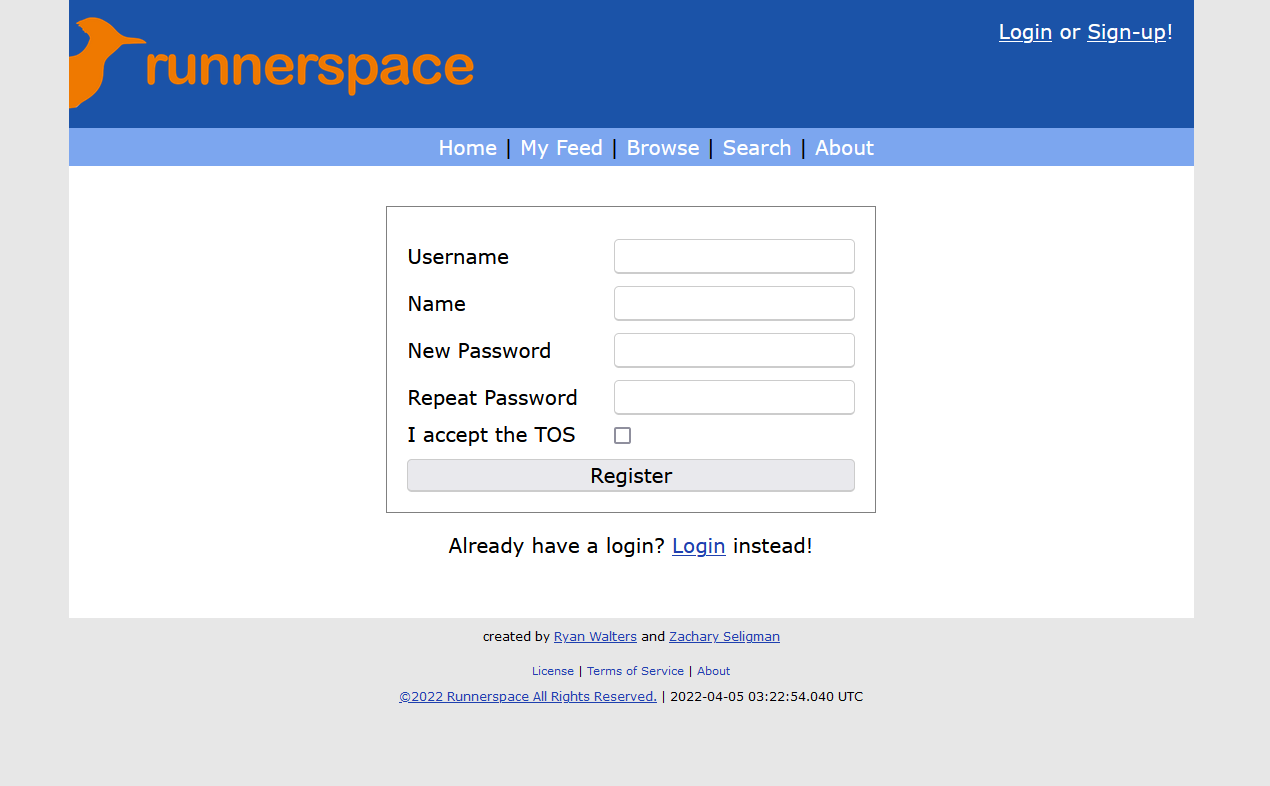 Sign-up Screenshot