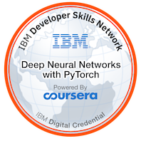 Deep Neural Networks with PyTorch badge from IBM