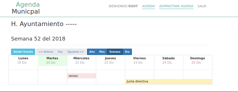 actividades en agenda