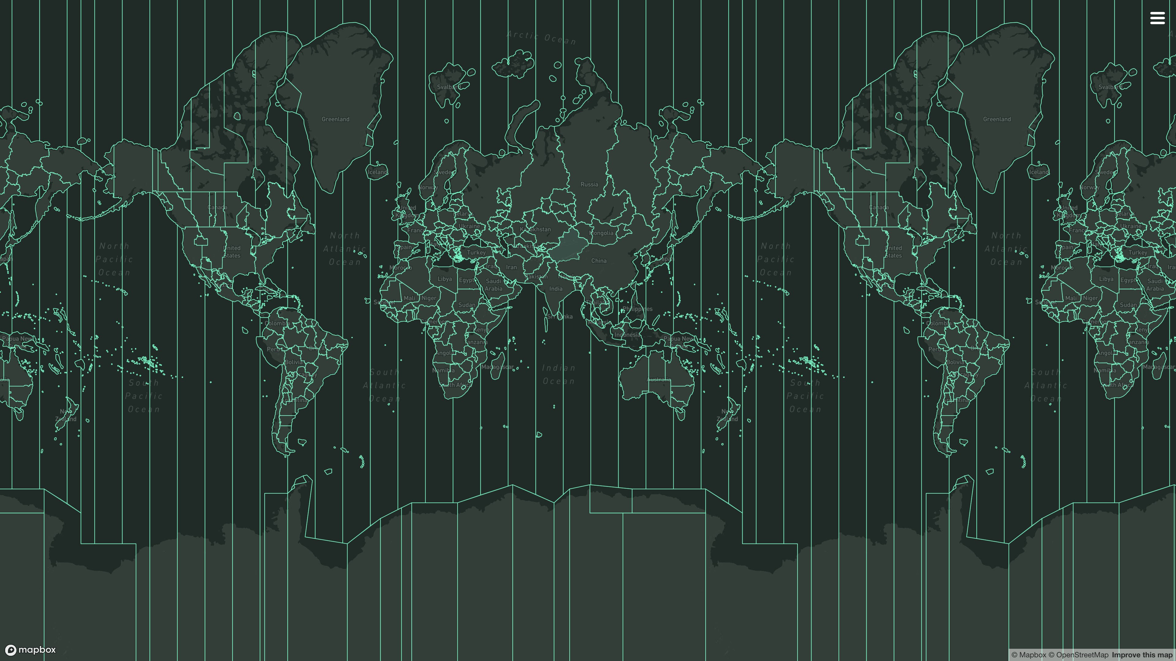 Time zone map of the world