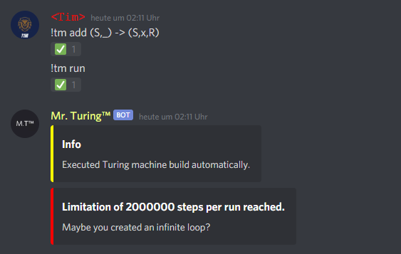 A turing machine that writes an infinite string of x symbols to the tape