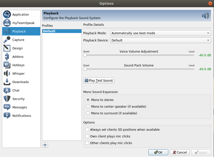 TS3 Capture Settings