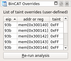 BinCAT Overrides view