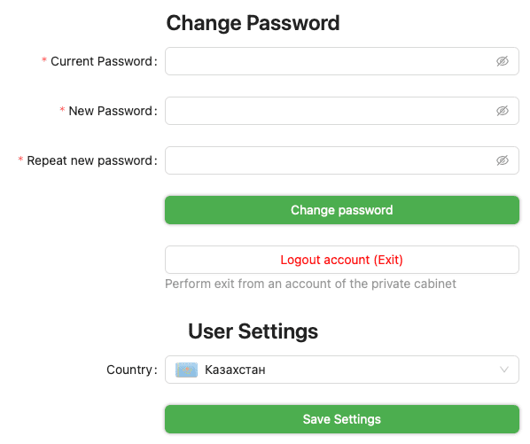 Change password