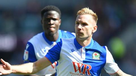 Andreas Weimann celebrates scoring for Blackburn