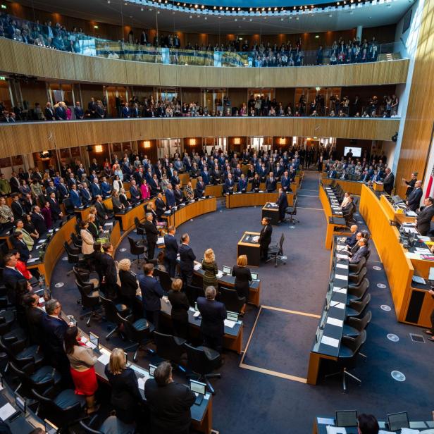 Der Sitzungssaal des Nationalrates, am Donnerstag, 24. Oktober 2024, anlässlich der Konstituierenden Sitzung des Nationalrats im Parlament in Wien.