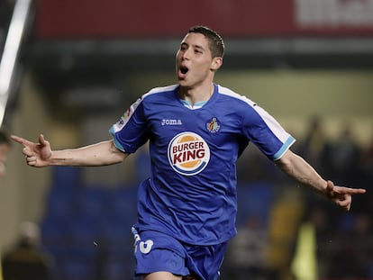 Barrada festeja un gol al Villarreal en la temporada 2012.