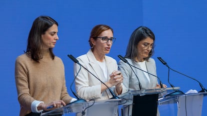 Maestre, García y Bergerot, en rueda de prensa.