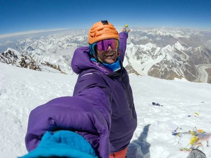 Benjamin Védrines, en la cima del K2 el pasado 28 de julio.