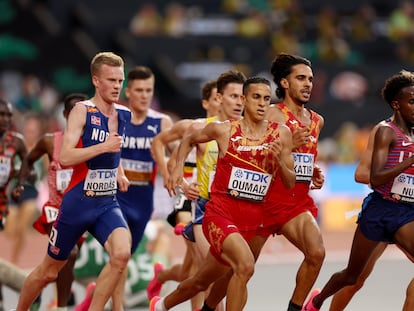 Oumaiz y Katir, en la final de los 5.000m del Mundial de Budapest.