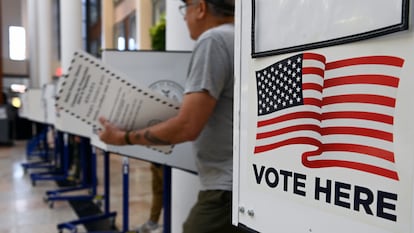 Local de voto adelantado, en Nueva York.