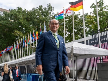 Ignacio Sánchez Galán, presidente de Iberdrola, en Nueva York para acudir a la Semana del Clima de la ONU, en una imagen facilitada por la empresa.