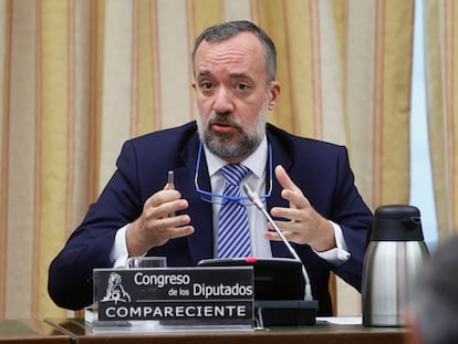 Francisco Martínez, ex secretario de Estado de Seguridad, este martes en la comisión de investigación.