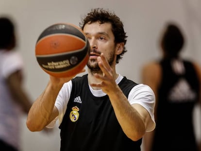 Llull, en el entrenamiento de ayer en Valdebebas