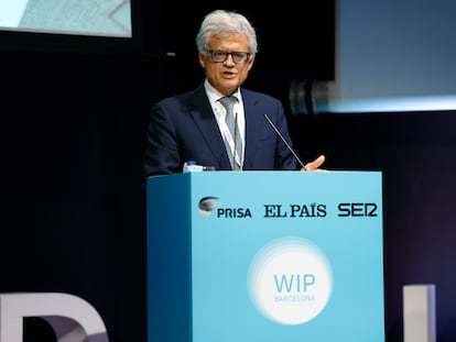 Pablo de Carvajal, secretario general de Telefónica, durante su intervención en el WIP.