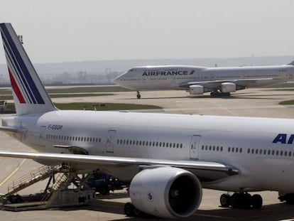 Aviones de Air France en el aeropuerto Charles de Gaulle de París.