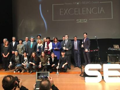 Los premiados de la primera gala de Radio Bilbao a la Excelencia.