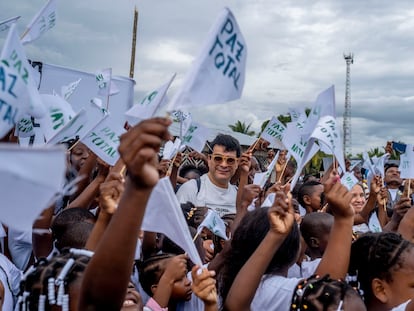 El alto comisionado para la paz, Danilo Rueda, durante el Encuentro regional en Cacarica, Chocó, el 6 de noviembre de 2022.