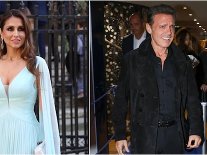 Paloma Cuevas y Luis Miguel, en dos de las celebraciones de la boda del hijo de Rosa Clará, el 2 y 3 de junio, en París.