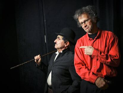 El pianista Jean Jadin y el actor Guy Cohen en el Teatro Real.