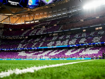 Partido de vuelta de la semifinal de la Champions League entre el Real Madrid y el FC Bayern de Múnich en el Estadio Santiago Bernabéu, el 8 de mayo.