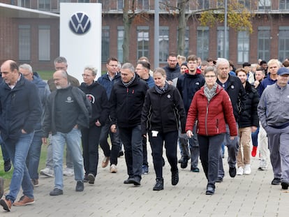 Trabajadores de una de las plantas de Volkswagen en Alemania.