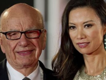 Rupert Murdoch y su esposa, Wendi Deng. 